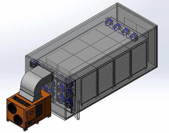 refrigerated air dryer structure diagram, including a compressor, evaporator, etc
